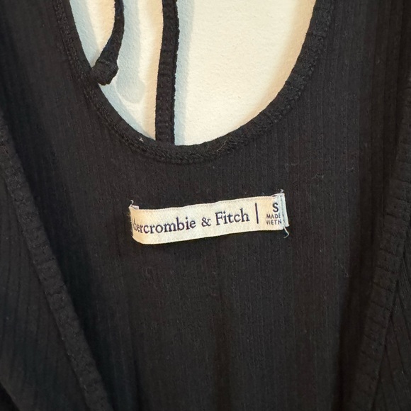 Abercrombie & Fitch Black Bodysuit Ribbed V-neck size Small - Picture 3 of 4